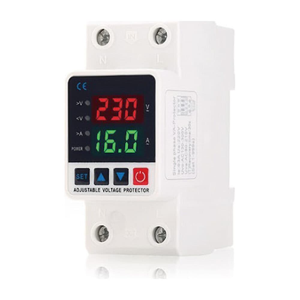 Protector de sobretensión y subtensión monofásico SOLARC SCS6-VA2 con pantalla de tensión y corriente
